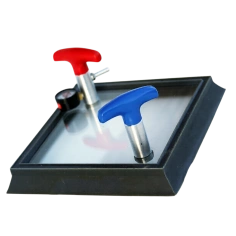 Рамка вакуумная квадратная с вакуумметром и ручками-клапанами (230х230 мм)