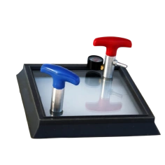 Рамка вакуумная квадратная с вакуумметром и ручками-клапанами (230х230 мм)