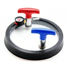 Рамка вакуумная плоская круглая с вакуумметром и ручками-клапанами