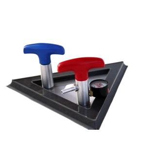 Рамка вакуумная треугольная с вакуумметром и ручками-клапанами